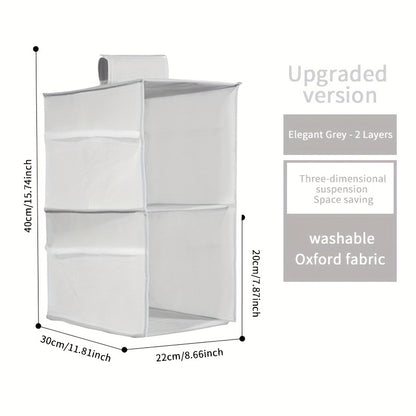 Foldable Wardrobe Storage Organizer with Telescoping Handle – Multi-Layer Hangable Bag with Spinner Wheels for Efficient Space Beauty Fashion