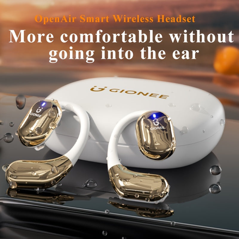 Gionee001True Wireless Earbuds With Mic, TWS In-Ear Headphones With ENC Noise Cancelling Mic, Sport Earhook Headset, Stereo In Ear Headphones With LED Display Charing Case, Wireless Running Sports Earbuds Earhook Beauty World Shop
