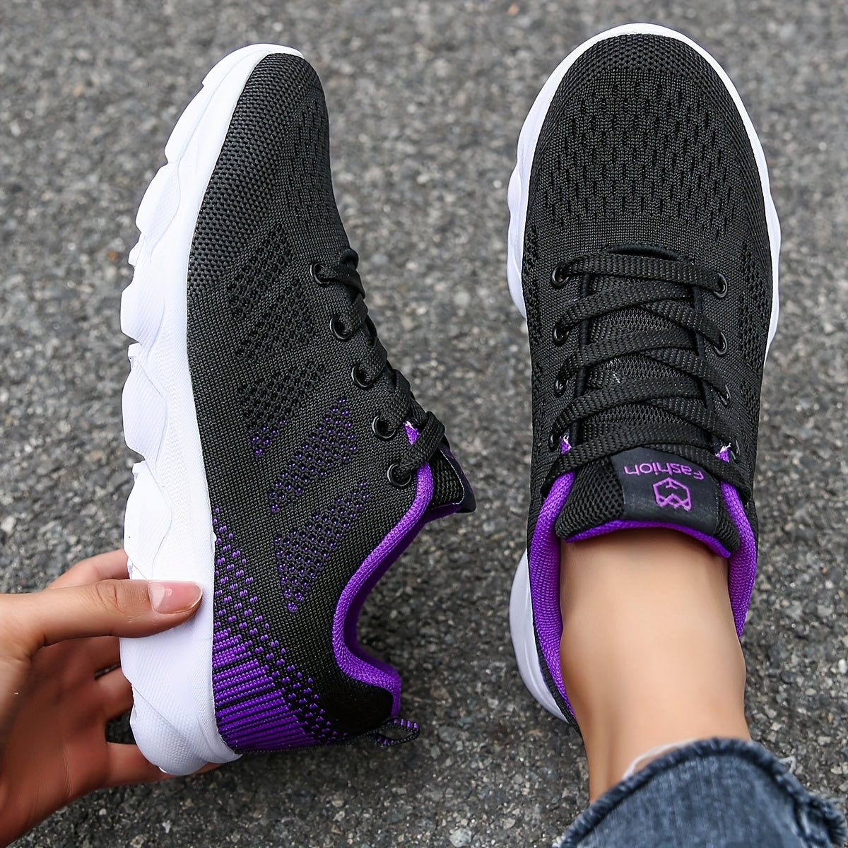 Womens Super-Breathable Lace-Up Sport Shoes - Lightweight & Fashionable Flying Woven Design - Ideal for Casual Everyday Wear - Durable & Comfortable Beauty World Shop