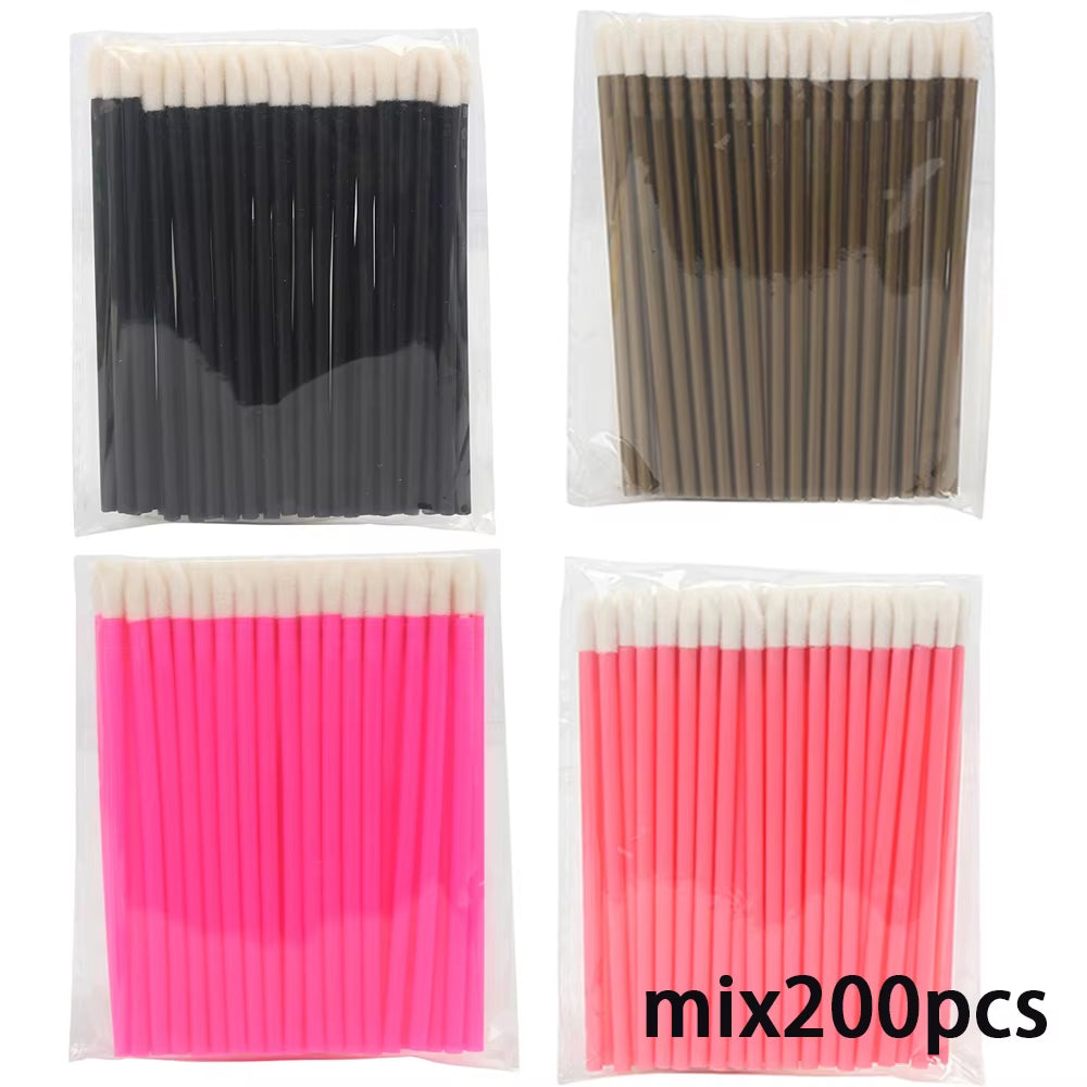 100/200Pcs Lip Wands Applicators Disposable Lip Brushes Lipstick Brush Mascara Applicator Gloss Wands Eyelash Extension Tool