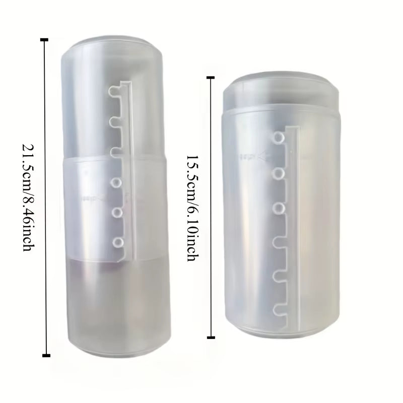 Adjustable Height Large Capacity Makeup Brush Organizer - Portable Waterproof Transparent Plastic Storage Box with Dustproof Lid