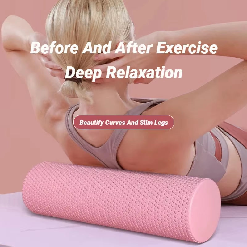 Hexagonal Yoga Roller: round EVA Foam Cylinder for Pilates & Enhanced Home Workouts (Diameter 9.5Cm, Length 29.7Cm)
