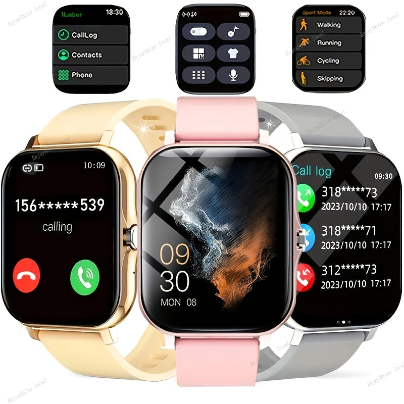 1.83-inch Full Touch Screen Smart Watch for Men And Women, USB Rechargeable, Multi-sport Mode Outdoor Fitness Watch, 180mAh Battery, with Wireless Calling, Remote Camera/music, Message Notification And Dialing, Dual Silicone Beauty World Shop