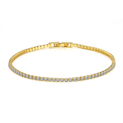 Solid 18K 14K Gold Moissanite Tennis Bracelet for Women D VVS1 round 925 Sterling Silver Luxury Bracelet for Engagement