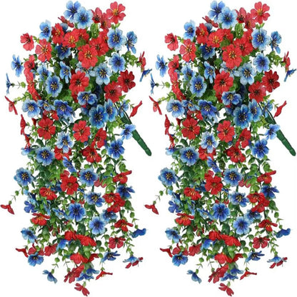 Artificial Flowers Rattan Morning Glories Vines Outdoor Wedding Wreath Bridal Arch Home Room Yard Festival Decor Diygarden Party