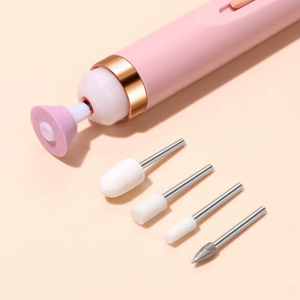 Multiple Gears Electric Nail Polish Drill Machine with Light Portable with Battery Electric Manicure Art Tools for Gel Remover