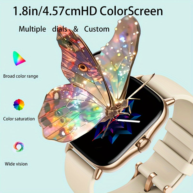 New Multi-functional Smartwatch, 1.83-inch Full Touch Screen, Built-in Microphone And Speaker HD Call, Music Playback, Multi-sport Mode Sports Watch, Step Counting Sleep Monitoring, Suitable for iPhone/Android Phones, Suitabl Beauty World Shop