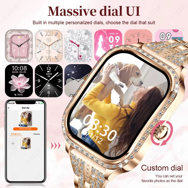 Smart Watch Women Waterproof Bluetooth Call Sports Fitness Heart Rate Monitor Smartwatch Mujer Digital Women'S Smartwatches