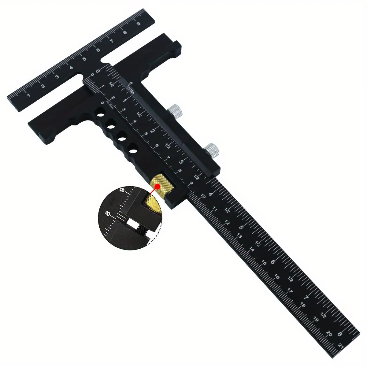 Woodworking Scriber Gauge - Aluminum Alloy Sliding Marking Gauge,T-Square Scribing Measuring Marking Framing Ruler Tool