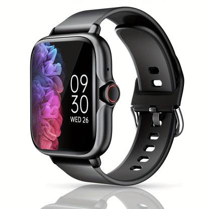 1.83'' Full Touch Screen Smart Watch |, Message Alerts, Call Answering, Sports Pedometer, Health Monitoring, Compatible with iPhone/Android, Alloy Body, Silicone Strap, DESERTCAT - Ideal Gift for and Birthdays Beauty Fashion