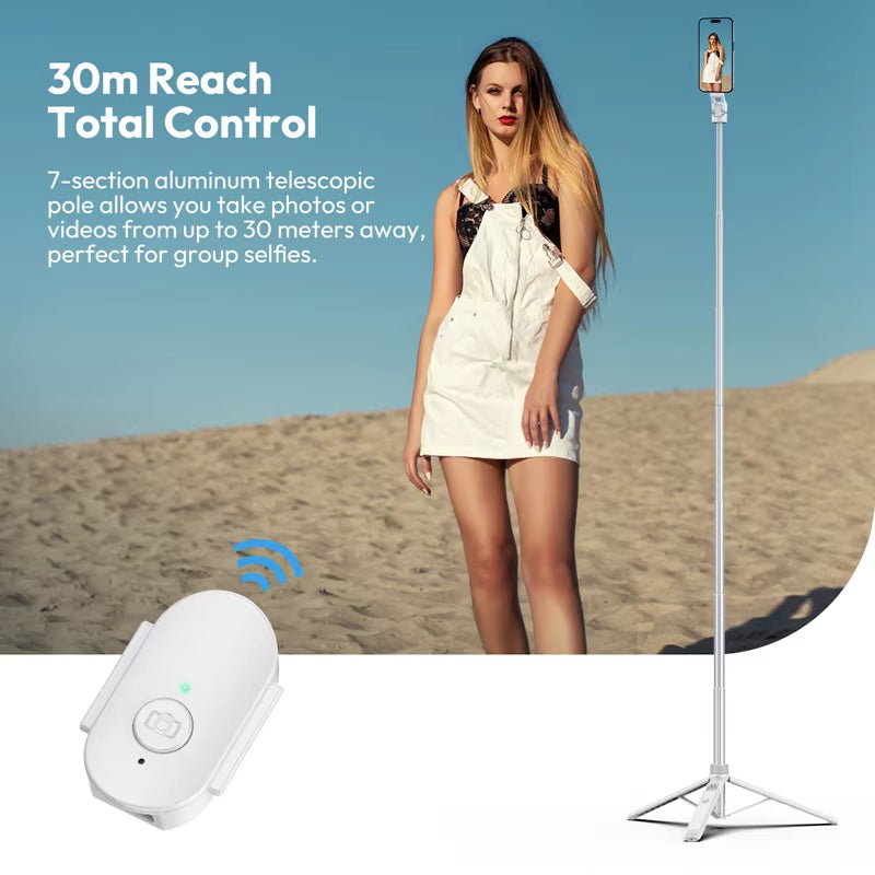 TT88 Overhead Selfie Stick 1.44M with Magsafe Clamp Photograph Tripod for Phone Livestreaming Vlog with Remote Control
