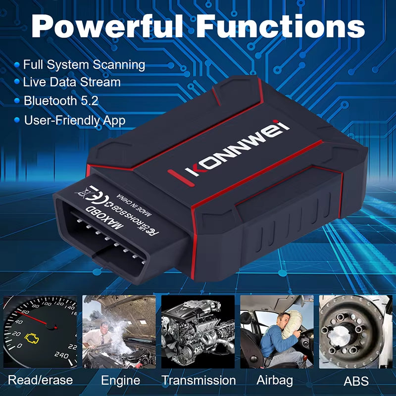OBD2 Scanner Diagnostic Tool Bluetooth Version Full Car System BT 5.2 Code Read Engine Airbag Automatic Transmission ABS for VW