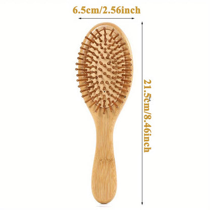 Bamboo Wooden Hair Brush Massage Comb Scalp Massager for Hair Growth Anti-Static Straightening Brush Soft Beard Baby Beech Brush