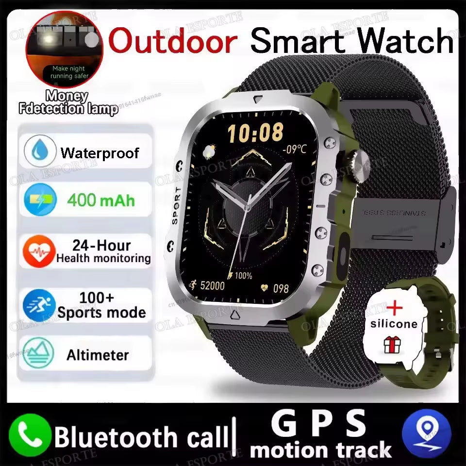 2025 New Smartwatch Men for Women Militray Outdoor GPS Track Sport Watches Heart Rate Sleep Waterproof Smart Watch IOS Android