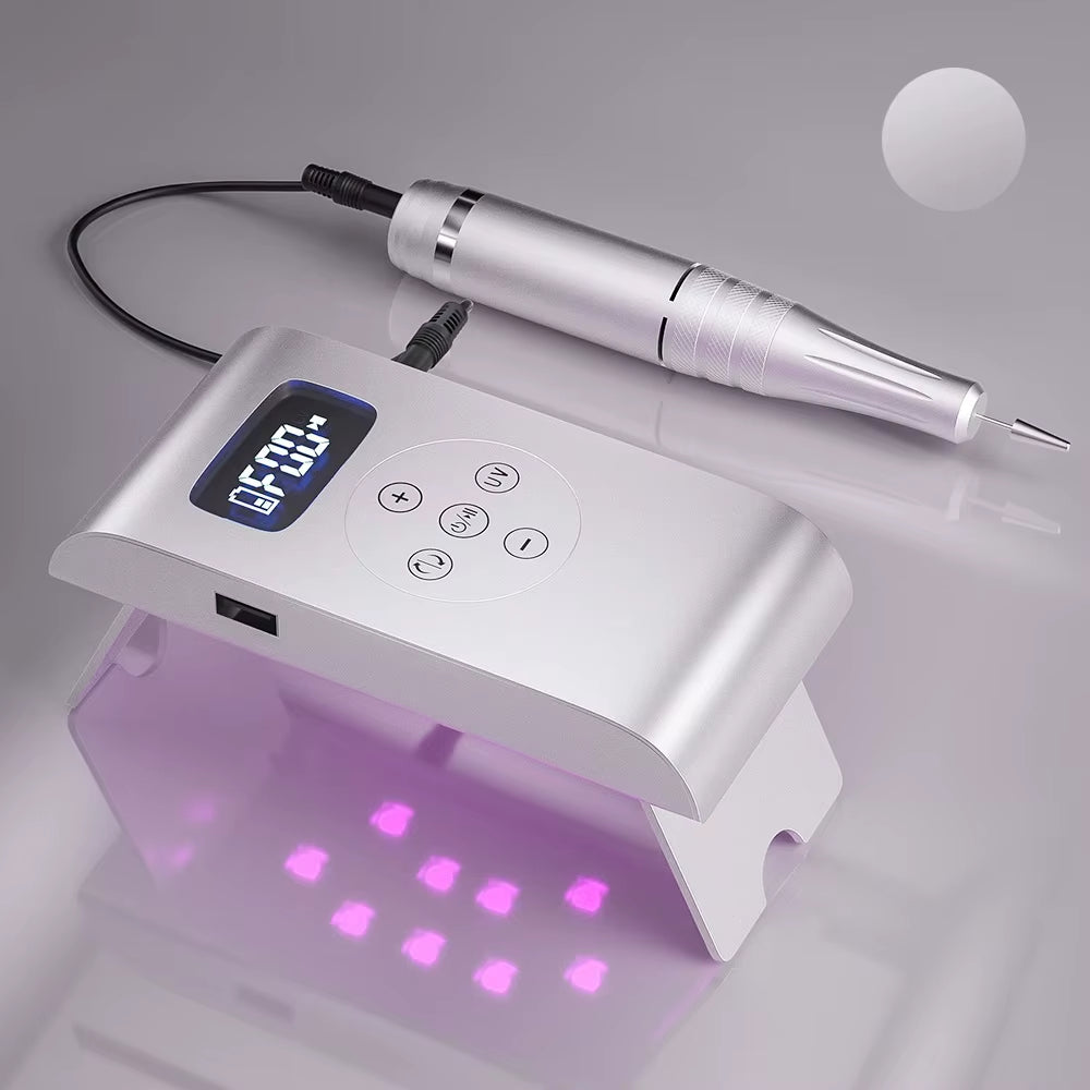 2 in 1 35000Rpm Rechargeable Nail Machine Uv Lamp Nail Dryer Nail Drill Machine Electric Nail File Led Display Manicure Machine