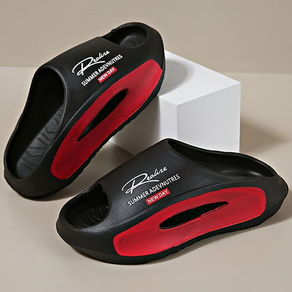 [Summer Sport Slippers] Summer Open Toe Women's Fashion Sport Slippers - EVA Material with Letter Print - Athletic Sandals with Adjustable Strap