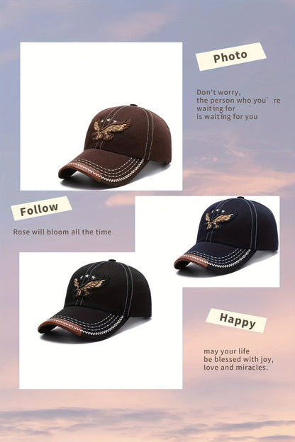 1pc Adjustable Unisex Baseball Cap with Eagle Embroidery for Outdoor Sport Sunshade Beauty World Shop