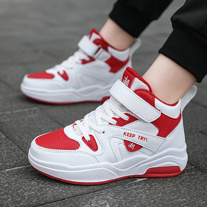 Boys High Top Sneakers - Ultra-Lightweight, Anti-Slip Sport Shoes - Ideal for Running, Basketball & All Seasons Style Beauty World Shop