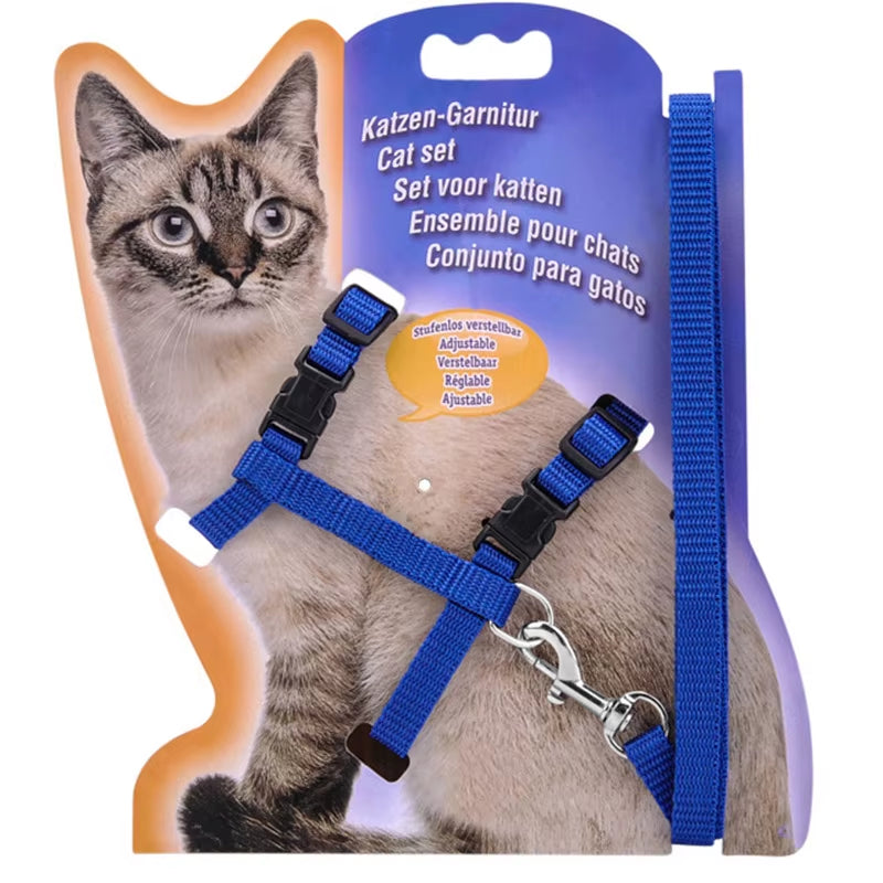 5 Color Adjustable Pet Cat Collar for Cats Cozy Nylon Rabbit Kitten Kedi Harness Leash Set Dog Cat Accessories Products for Pets