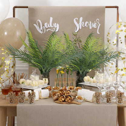 20.47In 9Leaves Artificial Tropical Plants Fake Palm Plant Branch Green Leaves for Home Garden Office Jungle Carnival Decoration