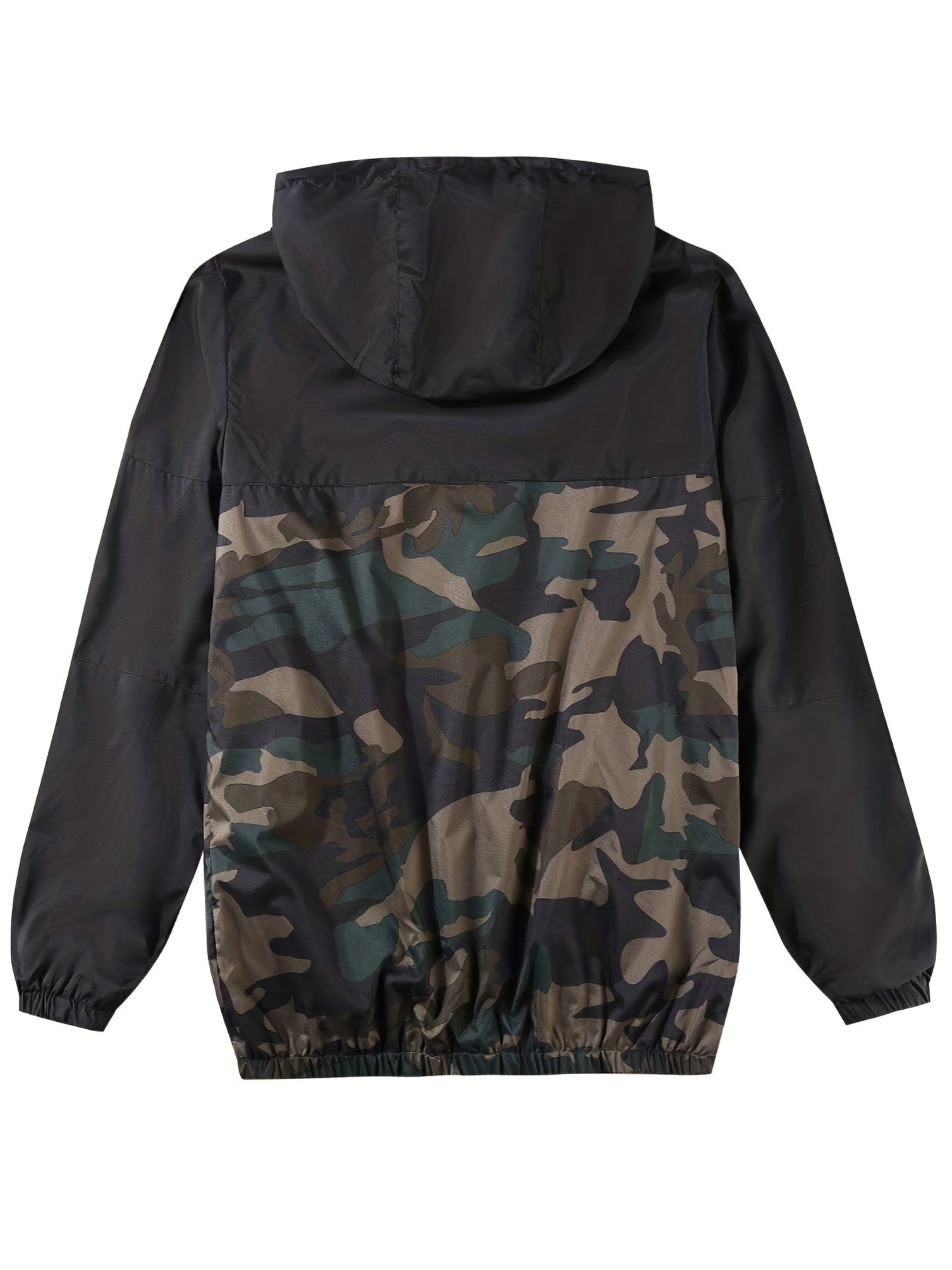 Men's Camouflage Sport Jacket Coat - Breathable Hooded Zip-Up Design, Regular Fit Casual Outdoor & Daily Wear, Earthy Green/Brown/Black/Gray Tones, Camouflage Jacket, Durable Construction