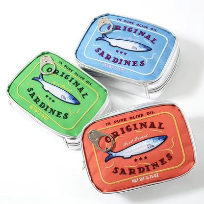 Canned Sardines Women Travel Cosmetic Bag Cute Toiletry Bag Creative Portable Fashion Zipper Multi-Function for Weekend Vacation