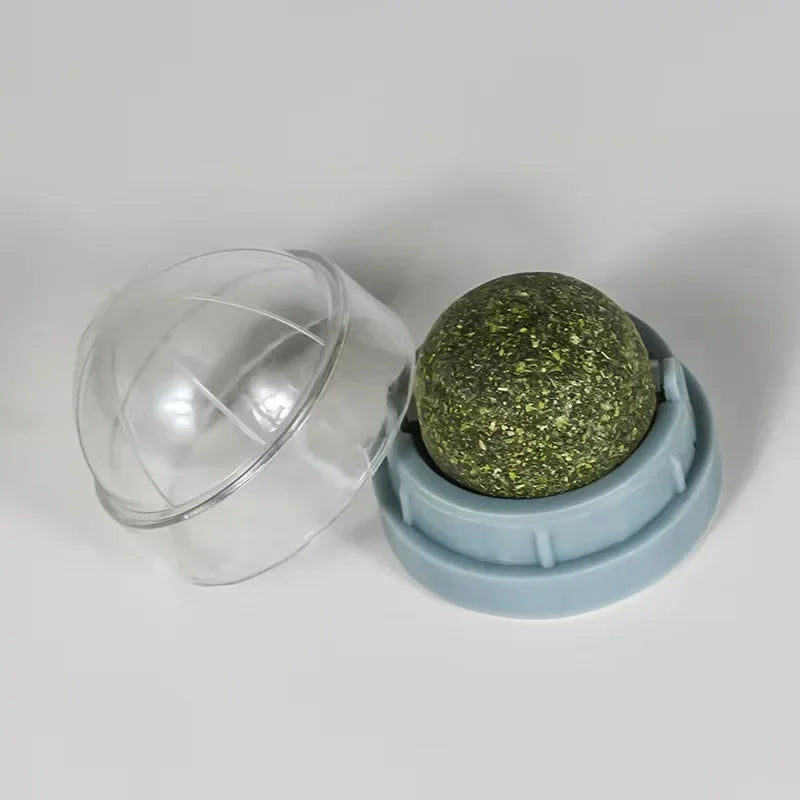 Catnip Cat Wall Stick-On Ball Toy Scratchers Treats Healthy Natural Removes Balls to Promote Digestion Cat Grass Snack