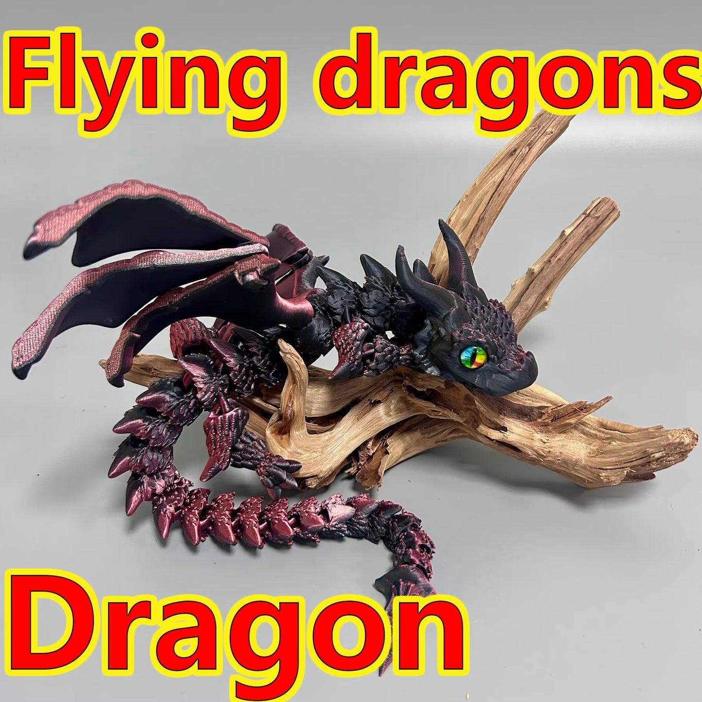 39.5Cm/15.55In 3D Printing Dragon Moveable Joints Animal Model Home Desktop Decoration Ornaments Gifts Collection Figurines