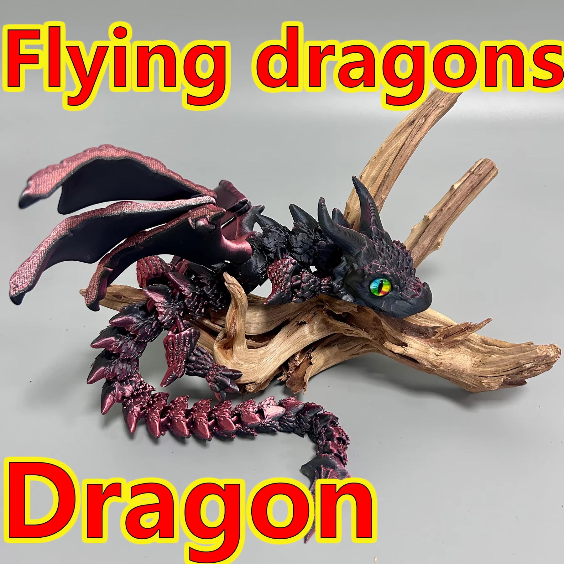 39.5Cm/15.55In 3D Printing Dragon Moveable Joints Animal Model Home Desktop Decoration Ornaments Gifts Collection Figurines