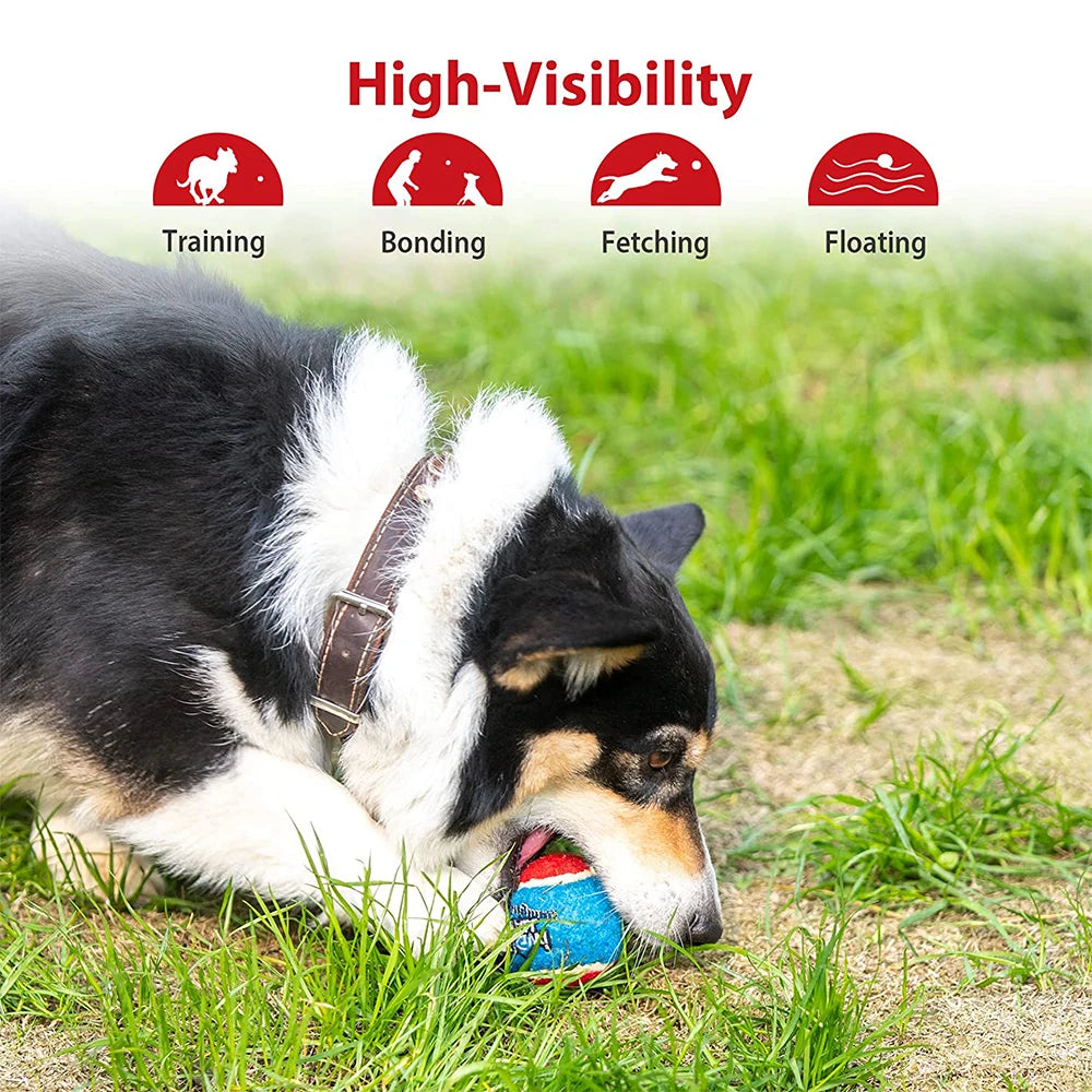 Pet Dog Squeaky Tennis Ball Interactive Dog Toys High Bounce Sound Rubber Ball for Small Medium Dogs Training Outdoor Play Ball
