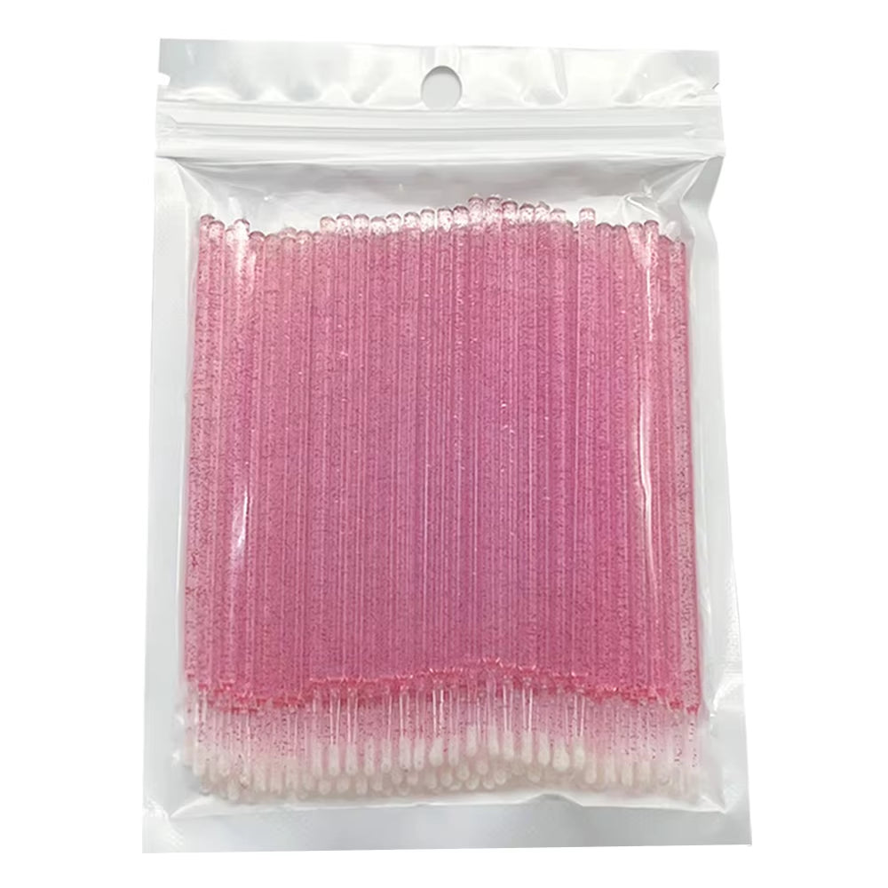 100Pcs Eyelash Cleaning Brushes Micro Cotton Swab Individual Removing Makeup Brush Eyelashes Microbrush Beauty Clean Tools