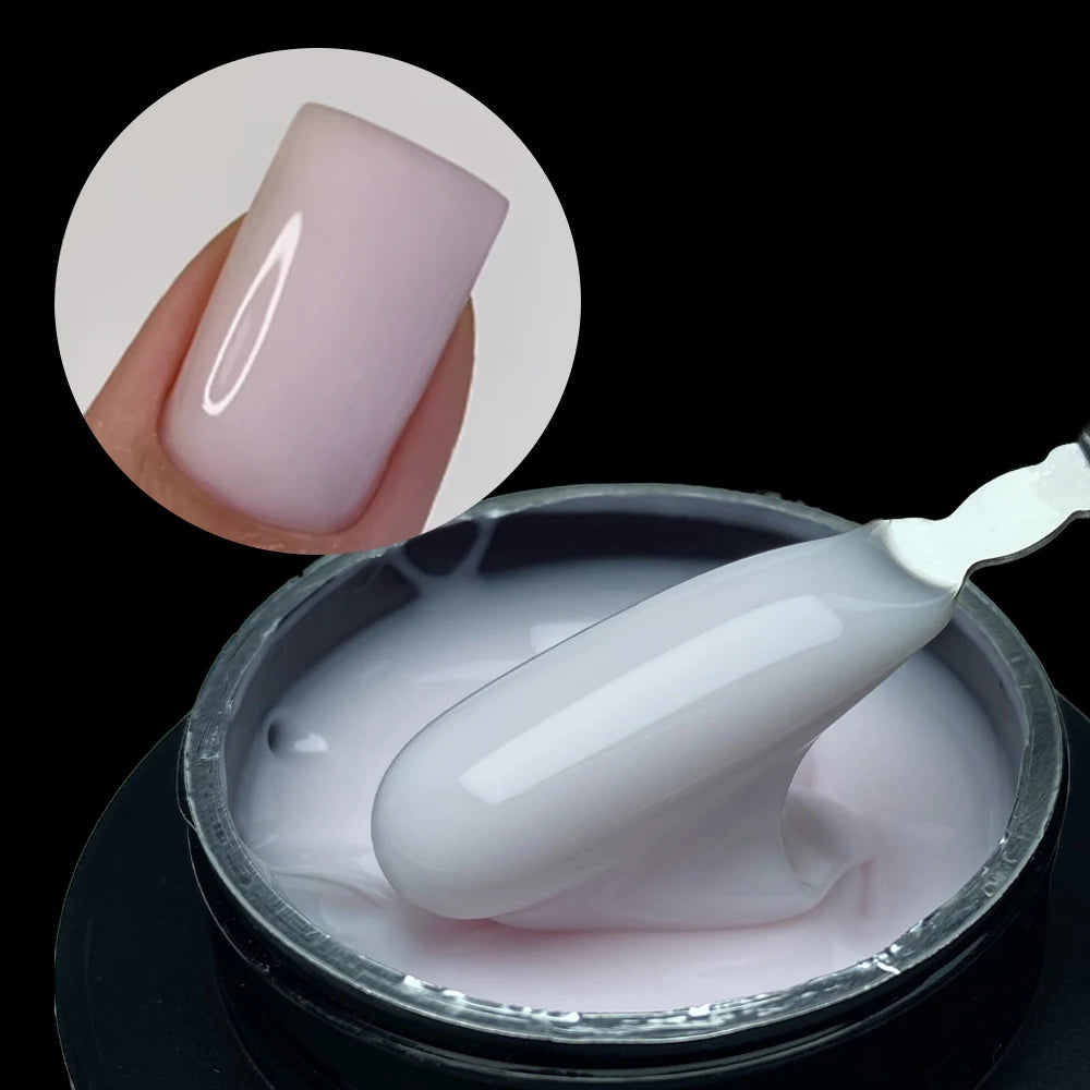 50G Nude Pink Builder Nail Gel French Pink Nails UV LED Self Leveling Sculpting Gel Nails Shape Building Extension