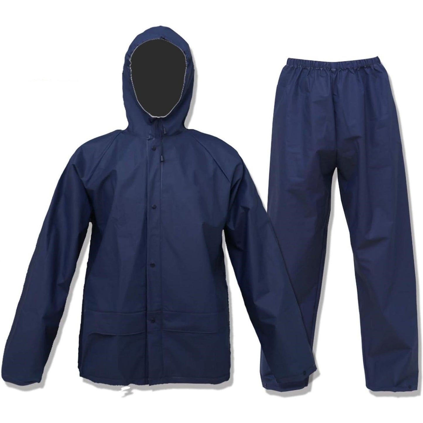 Ultra-Lite Rain Coat with Pants for Men Women, Waterproof Rain Suit for Sport, Rain Suits Lightweight Rain Gear (Navy) Beauty World Shop