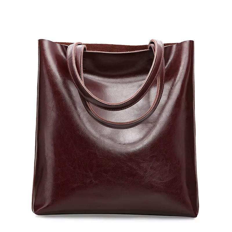 Cow Leather Bag Ladies Genuine Leather Handbags Big Women Bag Large Vintage Female 2023 Office Hand Shoulder Bags for Women Tote