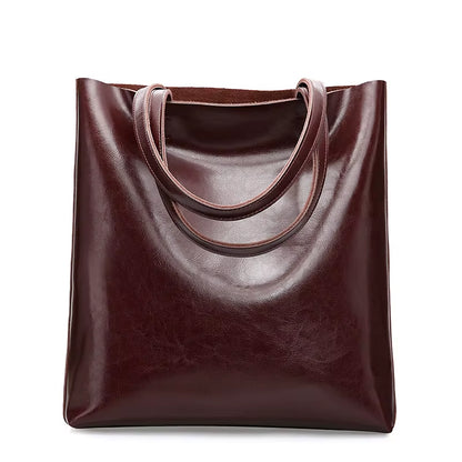 Cow Leather Bag Ladies Genuine Leather Handbags Big Women Bag Large Vintage Female 2023 Office Hand Shoulder Bags for Women Tote