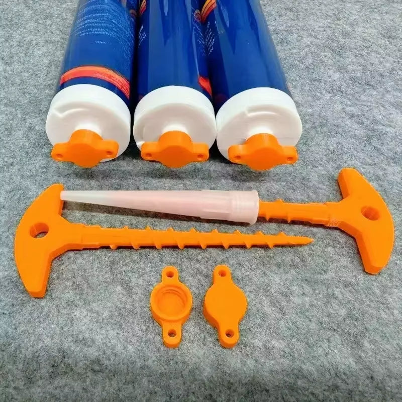 2PCS Sealant Nozzle Cleaner Cap Prevents Drying for Glass Caulk Tubes Standard Size DIY Tool