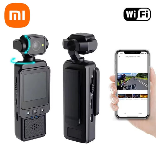 Xiaomi Handheld 1080P 180 ° Rotating Mini Portable Anti-Shake Camera Wearable Night Vision Wifi Sports Camera Cycling Recorder
