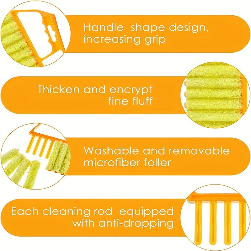 1pc, Washable Window Cleaning Brushes With Microfibers For Effortless Dust Collection And Blinds Cleaning Beauty Fashion