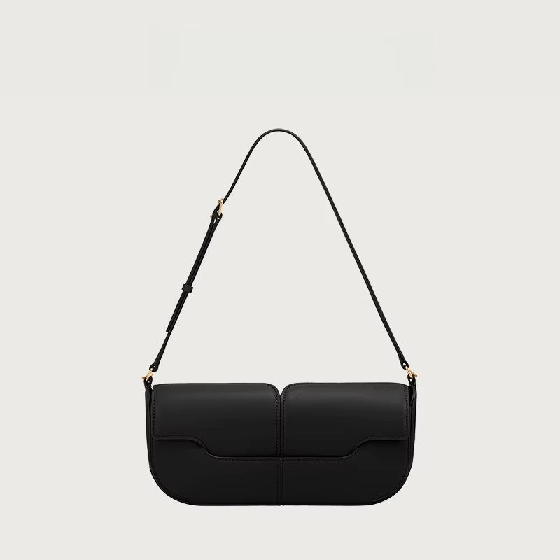 2025 French Luxury and Fashionable One Shoulder Underarm Handbag, Cowhide Commuting Handbag, Casual and Simple French Stick Bag