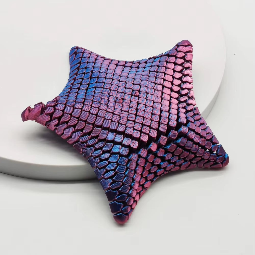 3D Printed Starfish 12Cm Ornament Marine Animal Decor Ocean Themed Desk Toy Movable Joints Stress Relief Gift for Home Office