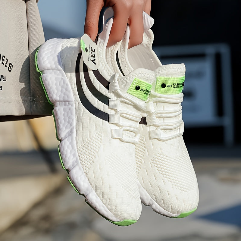 Women's Breathable Knit Platform Sneakers, Casual Lace Up Outdoor Shoes, Comfortable Low Top Sport Shoes Plus Size Beauty World Shop