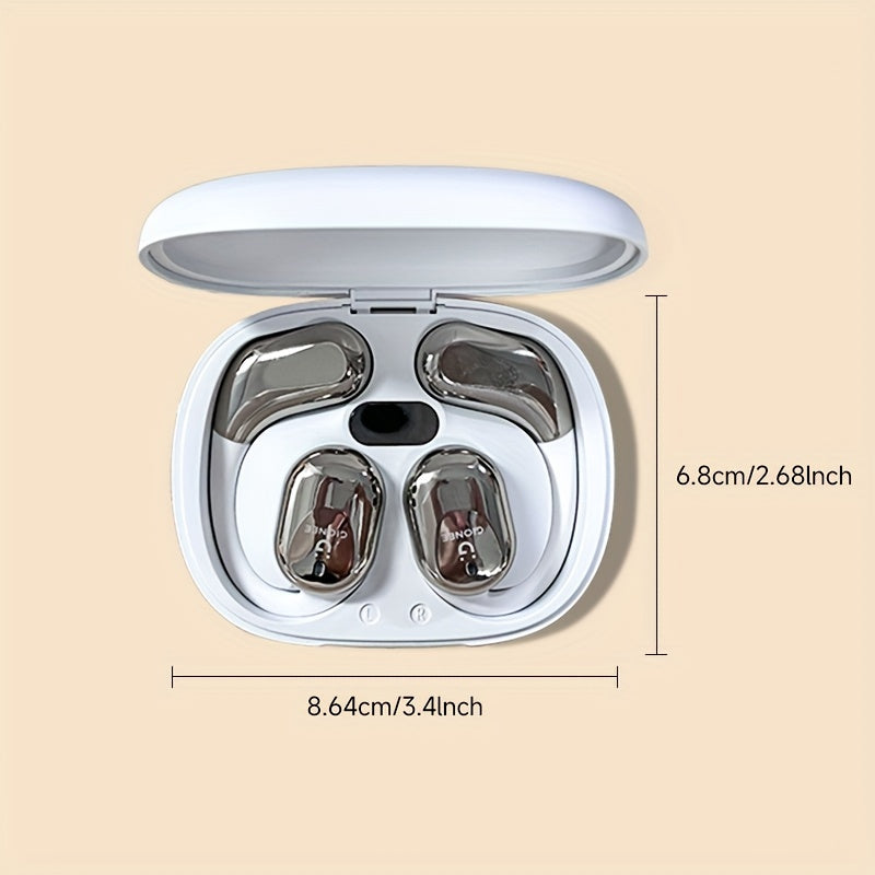 Gionee001True Wireless Earbuds With Mic, TWS In-Ear Headphones With ENC Noise Cancelling Mic, Sport Earhook Headset, Stereo In Ear Headphones With LED Display Charing Case, Wireless Running Sports Earbuds Earhook Beauty World Shop