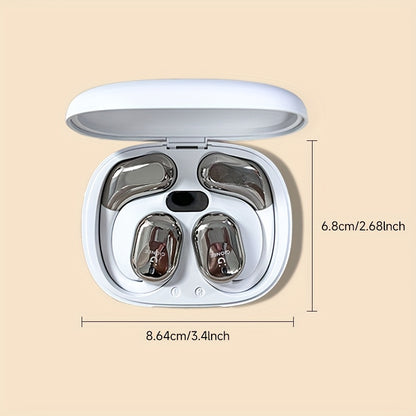 Gionee001True Wireless Earbuds With Mic, TWS In-Ear Headphones With ENC Noise Cancelling Mic, Sport Earhook Headset, Stereo In Ear Headphones With LED Display Charing Case, Wireless Running Sports Earbuds Earhook Beauty World Shop