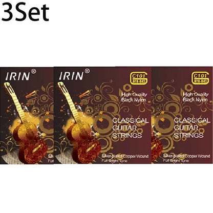 6 Pcs Nylon Classical Guitar Strings Set - Black Clear Silver Plated Copper Wound - Guitarra Strings - Guitar Accessories