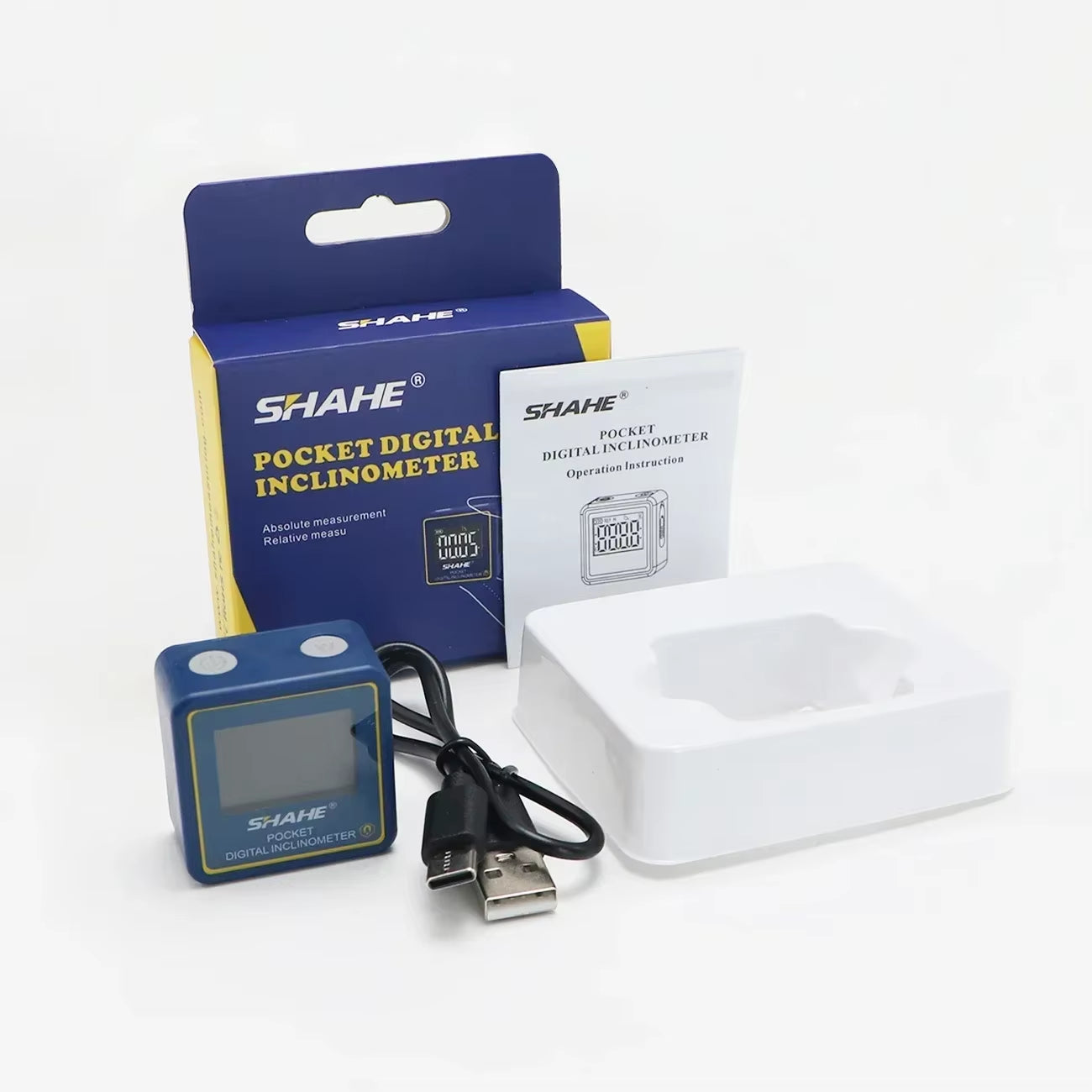 Small Digital Level Rechargeable Protractor Inclinometer Digital Angle Finder Angle Measuring Tools