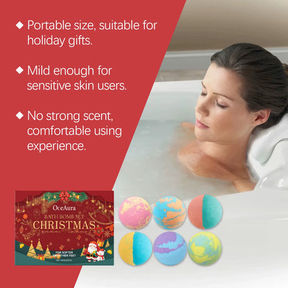 Christmas Bath Bomb Deep Cleansing Remove Dirt Sweat Odor Reduce Grease Lasting Fragrance Essential Oil Bath Balls with Surprise