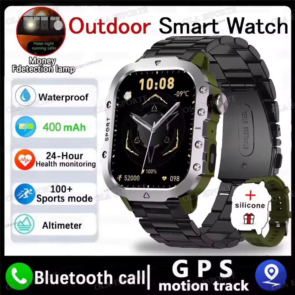 2025 New Smartwatch Men for Women Militray Outdoor GPS Track Sport Watches Heart Rate Sleep Waterproof Smart Watch IOS Android