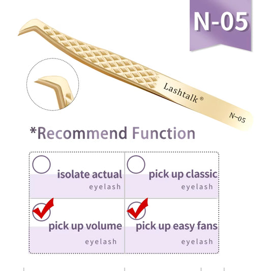Eyelash Extension Tweezers Makeup Tools from Nagaraku Stainless Steel Non-Magnetic Volume Fakelashes Supplies Accurate