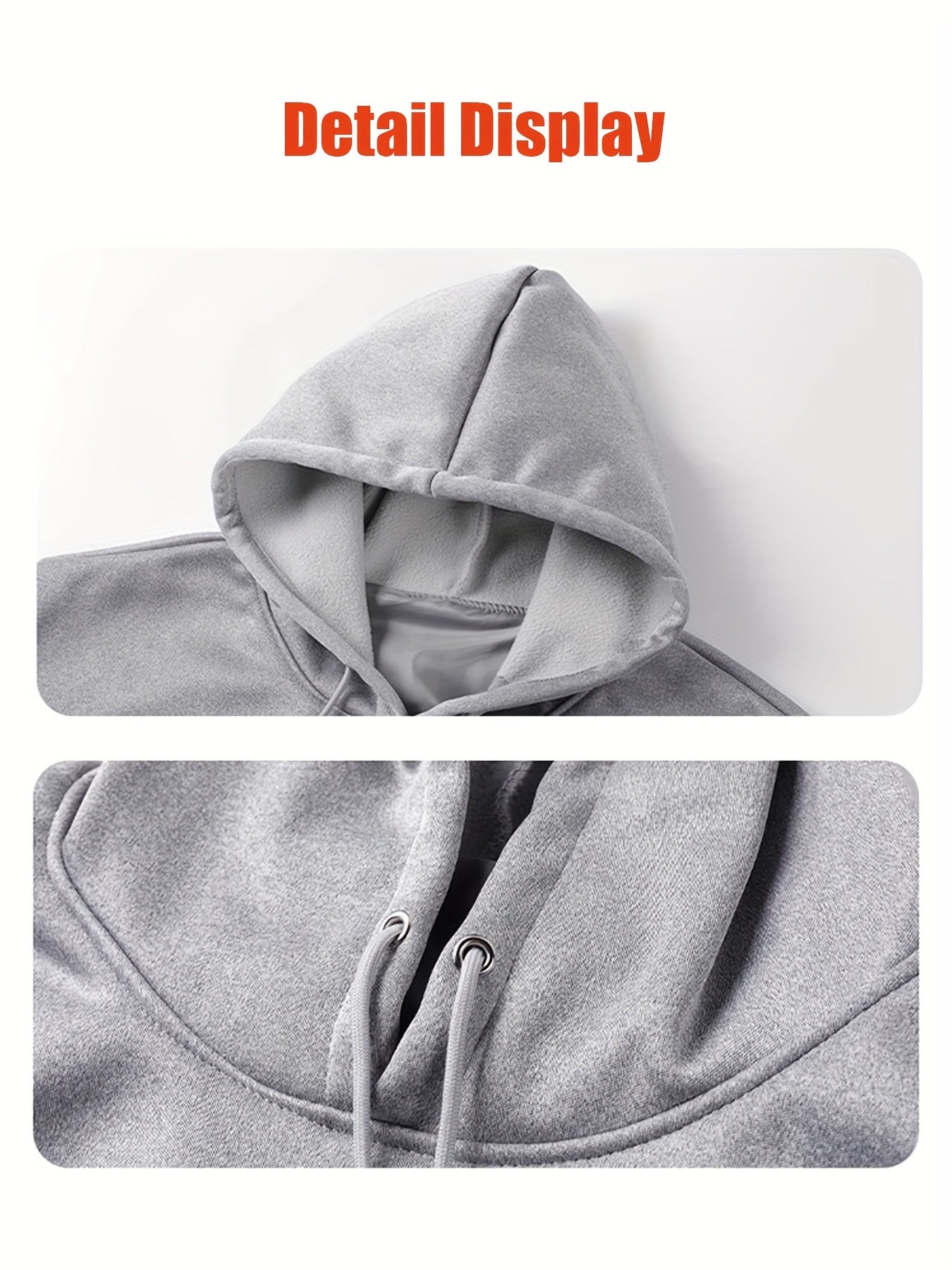 5 Heating Zones Heated Hooded Sweatshirt For Men – Autumn/Winter Outdoor Sport Pullover With Kangaroo Pocket – Battery Pack Not Included Beauty World Shop