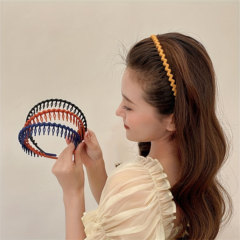 Hair Clip Frosted Color Headband Women's Non-slip Band Teeth Simple Pressure Headband Face Headband Hair Accessories Beauty Fashion
